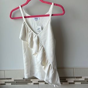 NWT Off White 525 Sweater Knit Ruffle Tank Top